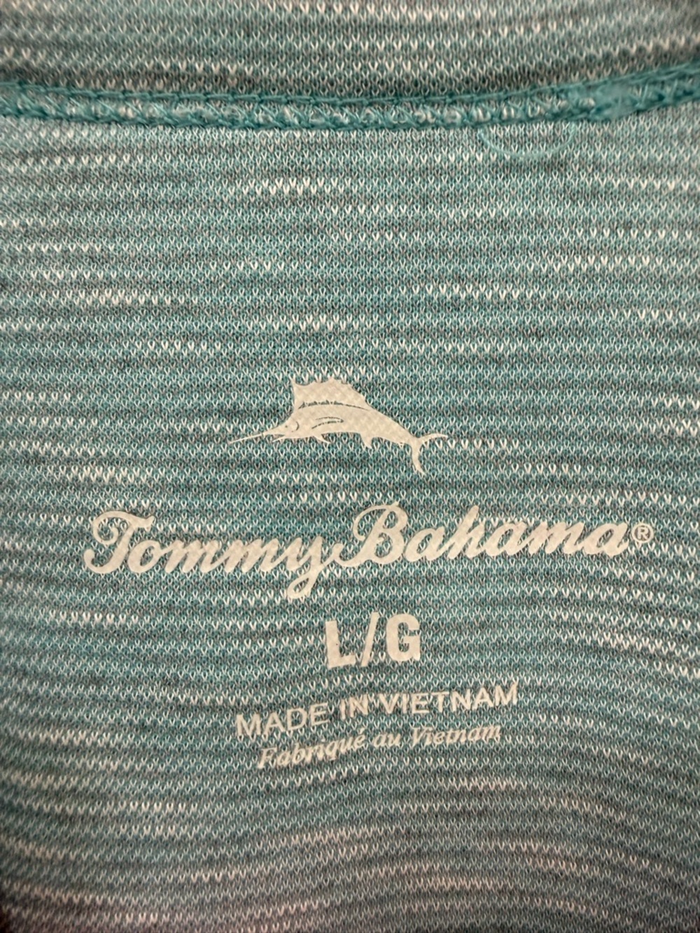 Tommy Bahama Men's Teal V-Neck Short Sleeve Shirt - Picture 2 of 3